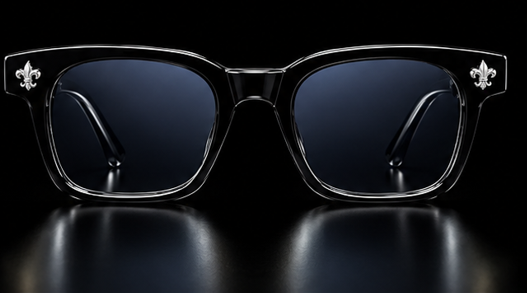 STUDS BLACK GLASSES-SILVER EDITION