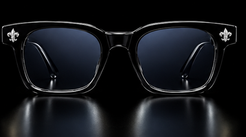 STUDS BLACK GLASSES-SILVER EDITION